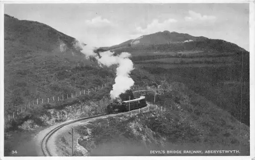 uk41209 devils bridge railway aberystwyth wales real photo uk train railway