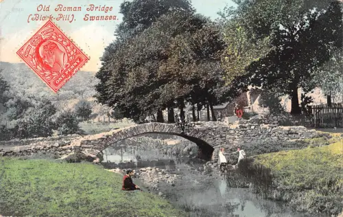 uk32212 old roman bridge swansea wales uk TCV