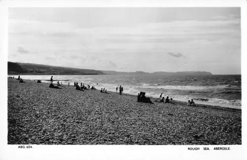 uk32236 rough sea abergele wales real photo uk