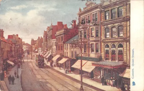 uk32892 queens street cardiff wales uk tramway tram