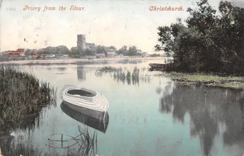 BR101627 christchurch priory from the stour wales