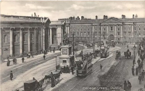 br109927 college green dublin ireland tram tramway horse