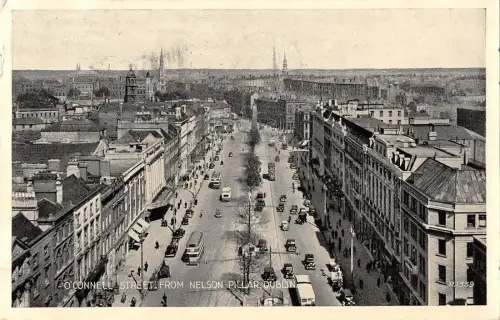 BR96366 o connell street nelson pillar dublin tramway valentine r 1359 irland