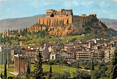 B52546 Athen Blick auf Olympeion und Akropolis Griechenland