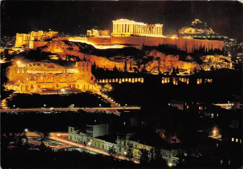 BR12520 Athen Akropolis bei Nacht Griechenland