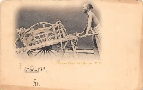 BR62505 Chinese Coolie with Barrow Typen Folklore Porzellan