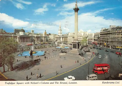 BR92220 Trafalgar Square with Nelsons Column and the Strand London Double DE UK