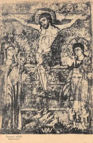 B76133 Bucuresti Muzeul Simu Iisus pe Cruce Postkarte Rumänien