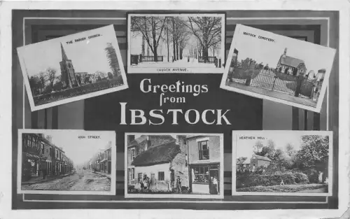 uk40040 greetings from ibstock real photo uk
