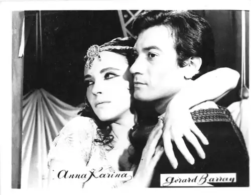 B55183 Anna Karina und Gerard Barray Paar Schauspieler Schauspieler 9x7cm