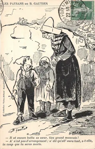 Lot255 les paysans de b gautier künstler signierte Postkarte