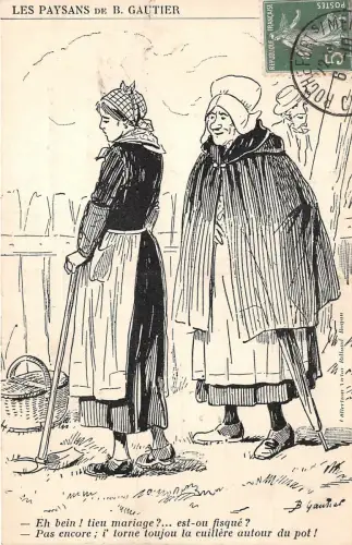 Lot256 alte und junge Frauen les baysans de b gautier Künstler signiert Frankreich TCV