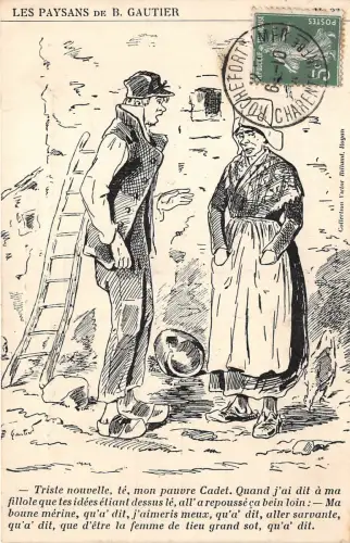 Lot256 Mann und Frau Les Baysans de B Gautier Künstler signiert Frankreich TCV