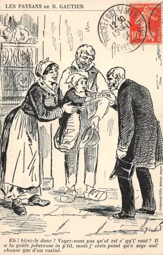 Lot256 les baysans de b gautier family artist signed france TCV