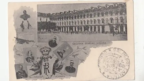 B82698 caserna perrone novara military italy formazione i colonn front/back scan