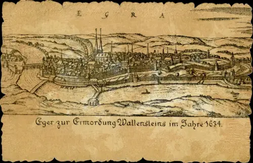 Lot346 eger zur ermordung wallensteins im jahre 1634 postkarte ungarn