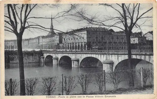 Br35330 Torino Ponte in pietra con Piaza Vittorio Emanuele italien