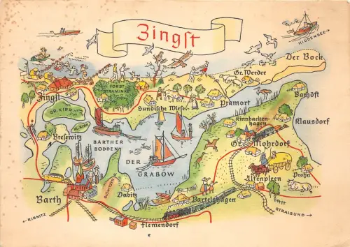 B65881 Karten Cartes Geographiques Zingsst Deutschland