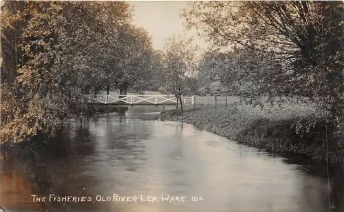 uk52599 Fischerei alter Fluss Lea Ware Echtfoto UK Hertfordshire