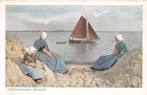 Lot 47 Niederlande Typen Folklore Zeeland Tracht Fischer Damen Boot