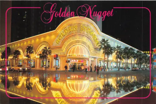 Lot 6 Las Vegas Nevada USA The Golden Nuggets Reflexion bei Nacht Auto