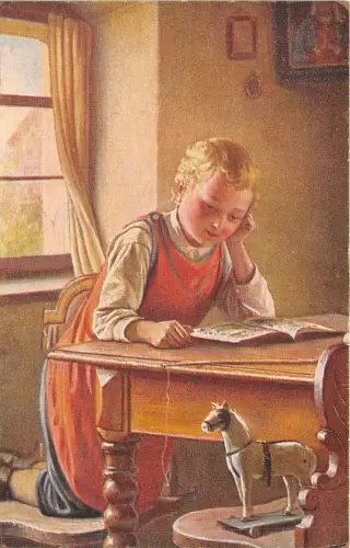 Lot 93 Kind Mädchen Reit Postkarte Spielzeug Deutschland