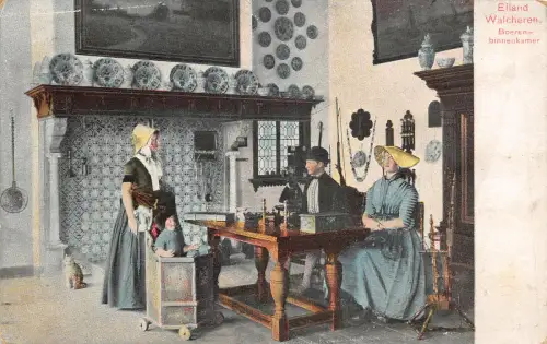Lot 87 Eiland Walcheren Niederlande Bauern Innerkammer Typen Folklore Tracht