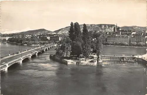 Lot 61 schweiz geneve geneva ile j j rousseau et le mont blanc Echtfoto