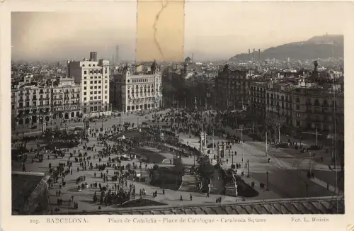 Lot 61 Spanien Barcelona Katalonien Platz Echtfoto
