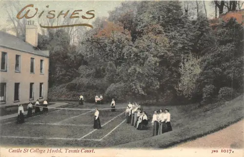br109418 Castle St College Hostel Tennisplatz Echtfoto UK