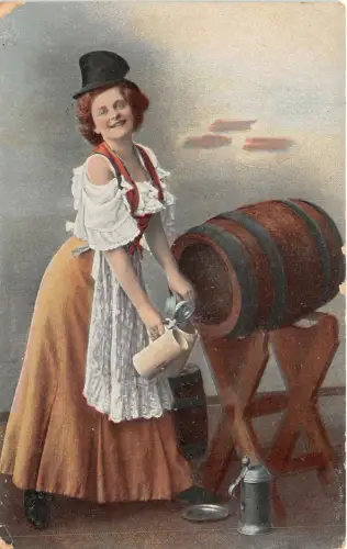 Lot170 Deutschland Hotel Carl Pickel Oldenburg i gr Frau mit einem Fass Biersorten