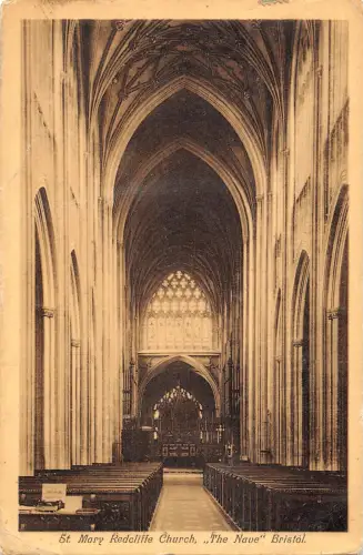 uk39610 st mary redcliffe church the nave bristol real photo uk lot 23 uk
