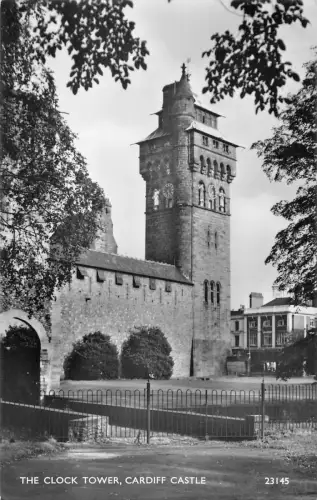 uk39700 clock tower cardiff castle wales real photo uk lot 23 uk