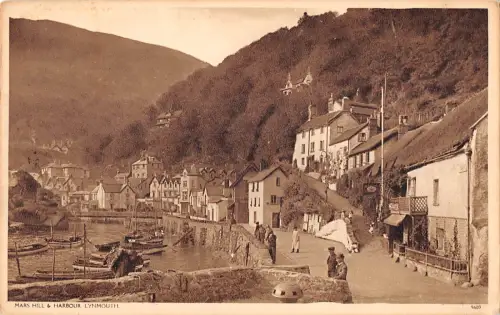 uk39496 mars hill and harbour lynmouth real photo uk lot 22 uk