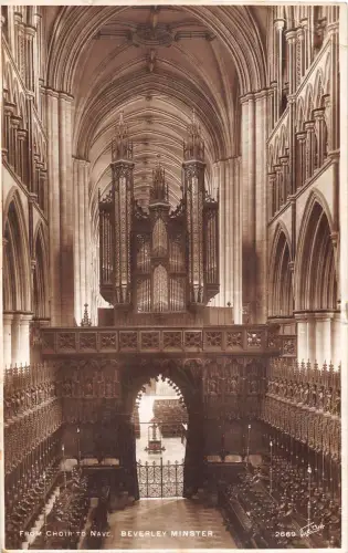uk39521 from chor to nave beverley minster real photo uk lot 22 uk
