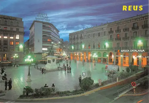 Lot 41 Spanien Prim Square Reus bei Nacht Banca Catalana