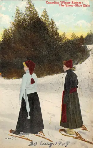 br105503 canadian winter scene Schneeschuh Mädchen Canada Montreal