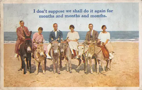 uk40181 men on donkeys uk neuheit scarborough