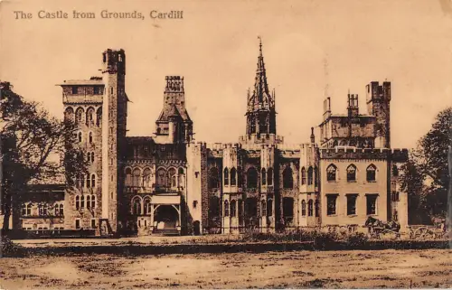 uk39423 castle from ground cardiff wales real photo uk lot 22 uk