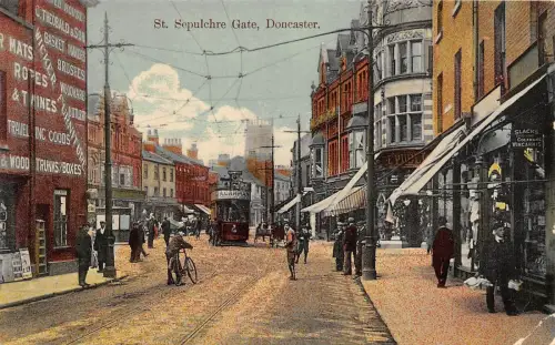 BR64485 ST Sepulcre Gate Doncaster Straßenbahn Fahrrad UK