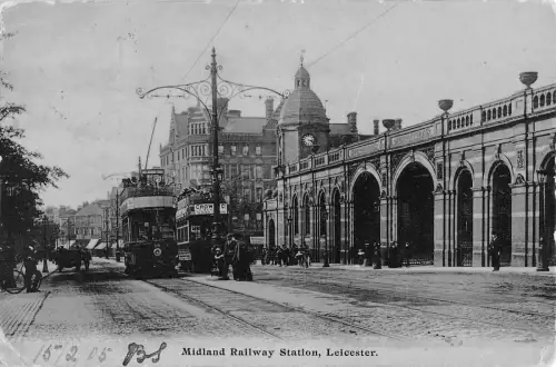BR74754 Midland Railway Station Leicester Tramway Tram UK