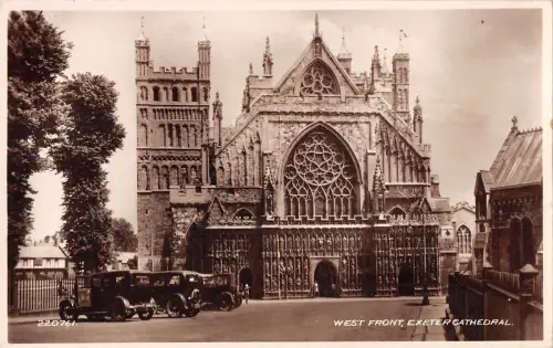 uk39346 west front exeter cathedral real photo uk lot 21 uk