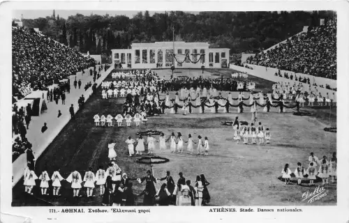 Lot145 Athen Griechenland Echtfoto Stadion Nationaltänzer Typen Folklore