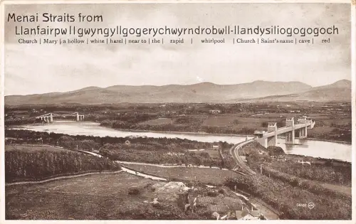 uk38729 menai straits from llanfairpwllgwyngyll wales real photo uk lot 18 uk