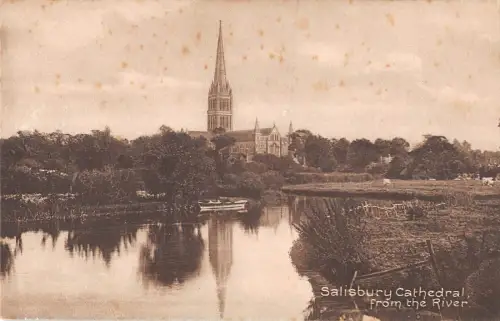 uk38565 salisbury cathedral from the river real photo uk lot 17 uk