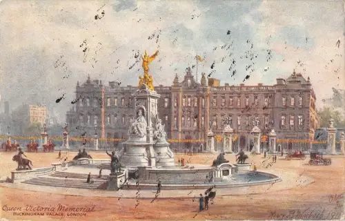 BR80870 Queen Victoria Memorial Buckingham Palace London Gemälde Postkarte UK