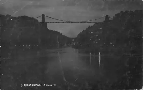 uk37779 Clifton Bridge beleuchtetes Echtfoto UK Lot 8 UK