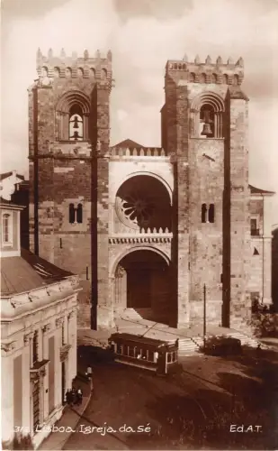 Lot 40 Lissabon Lissabon Portugal Straßenbahn Echtfoto Igreja Da Se