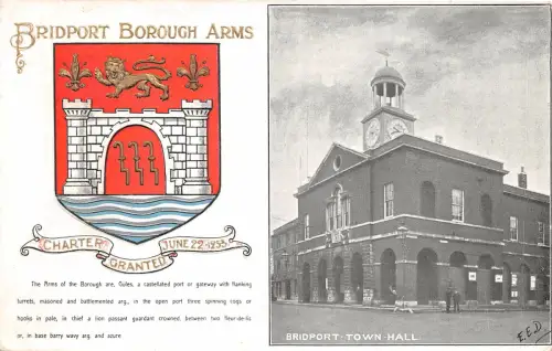 uk40241 bridport borough arms real photo uk dorset coat of arms
