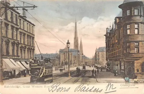 BR81236 Kelvinbridge Great Western Road Tramway Tram Glasgow Schottland